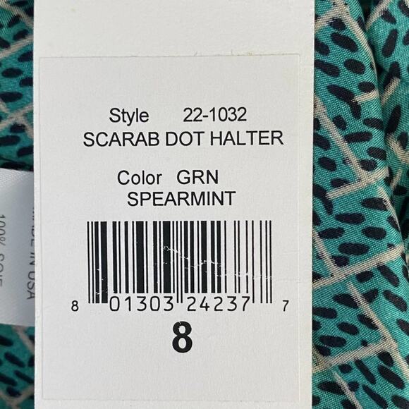 Nanette Lepore Green Silk Scarob Dot Halter Blouse Cami Tank Top NWT - Picture 13 of 14
